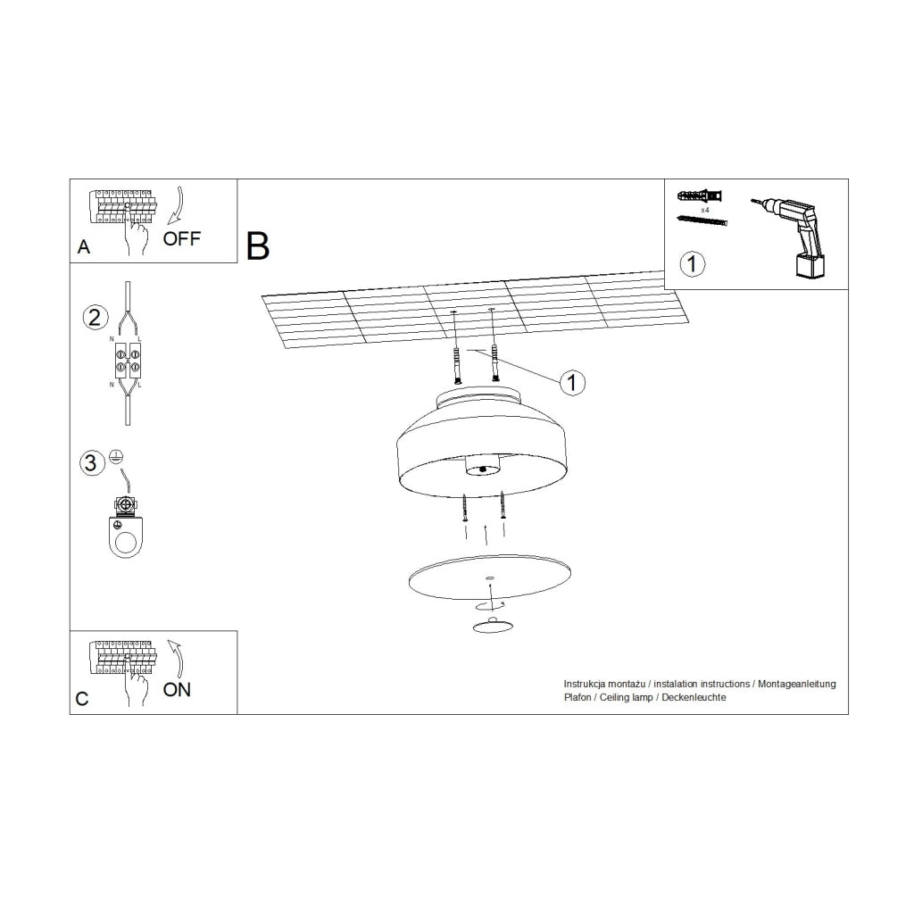 Lampada da soffitto OMIQ nero