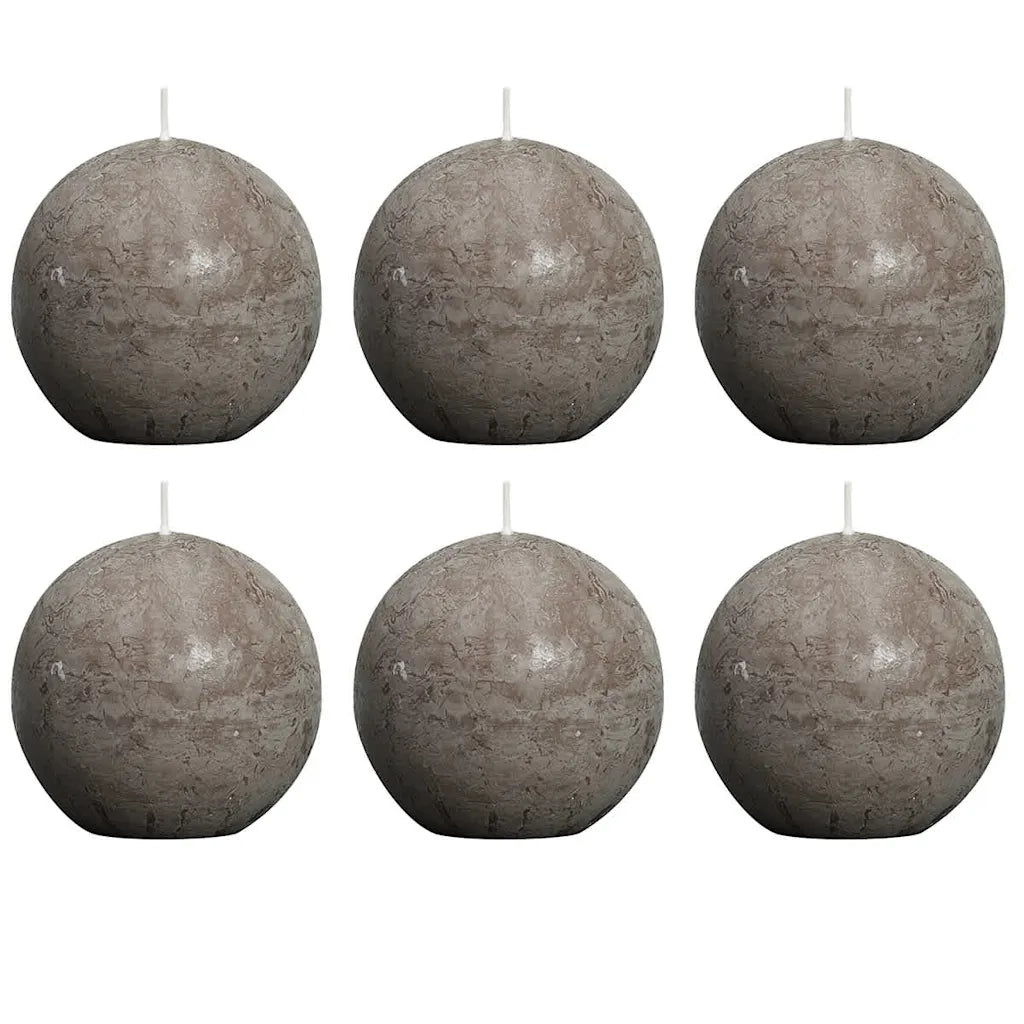 Bolsius Candela a Sfera Rustica 80 mm Grigio Talpa 6 pz 400718