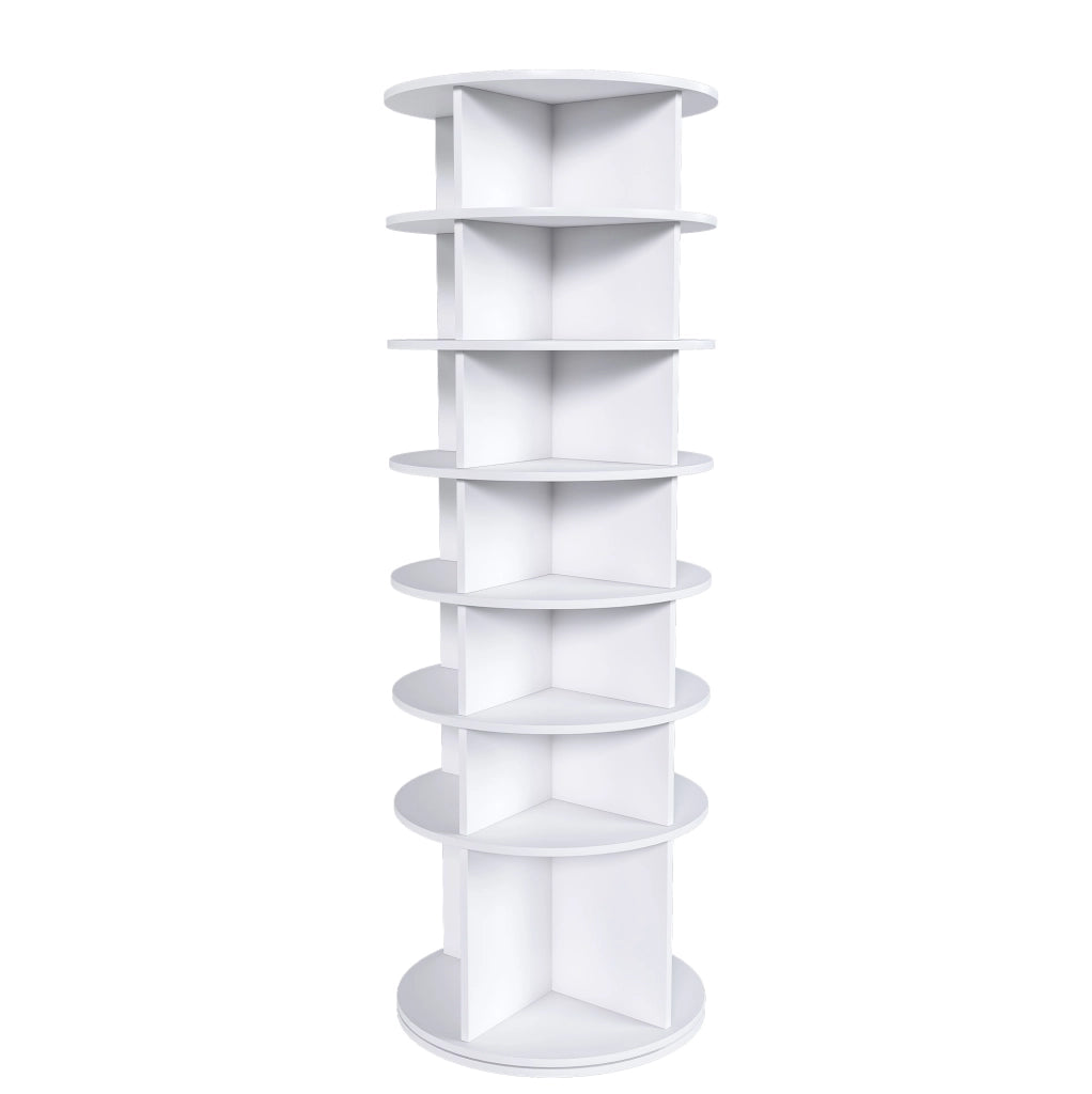 Scarpiera girevole a 7 livelli 360° per fino a 28 paia di scarpe in PVC bianco HOMVRA