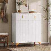 Madia bianca 83x35x101 cm con 2 cassetti; 2 ante e ripiani regolabili HOMVRA