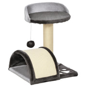 Tiragraffi per gatti con piattaforma e pallina sospesa ¨C Xylo ¨C sisal naturale grigio scuro