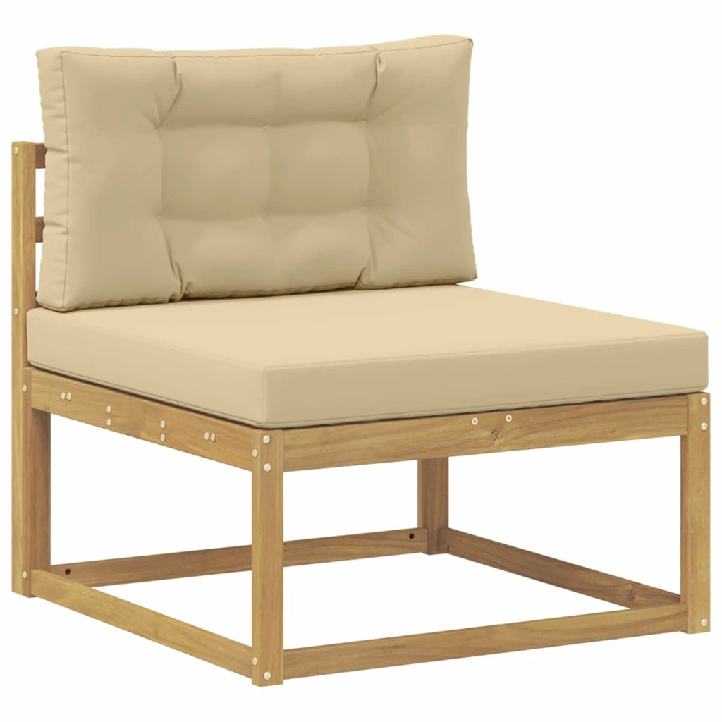 Set di divani da esterno 9 pz Bianco e Beige 3387047
