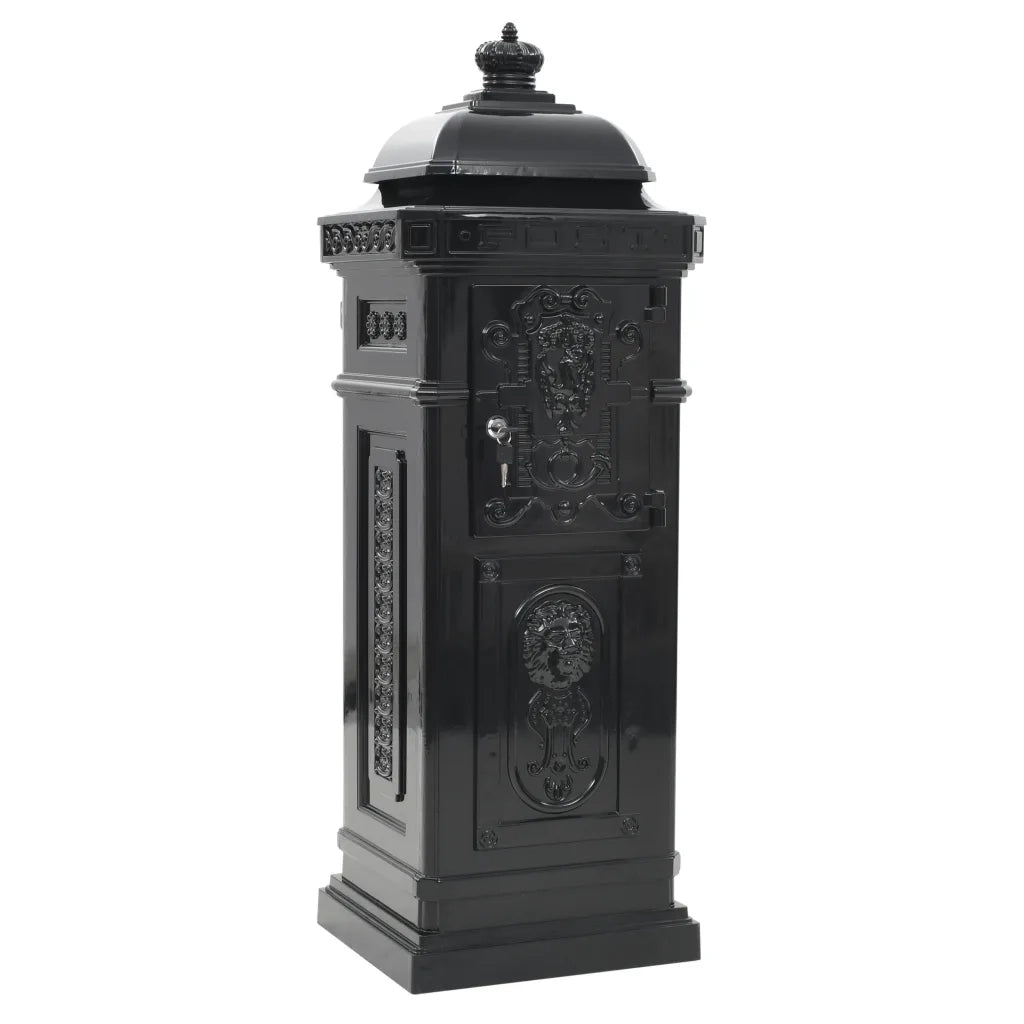 Cassetta della Posta in Alluminio Inossidabile Vintage Nera 43888