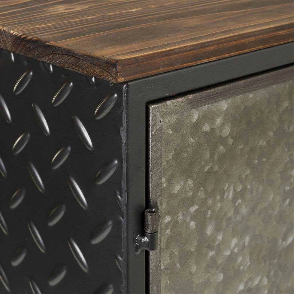 Tavolino in metallo e legno marrone 37x23,5x56,5h