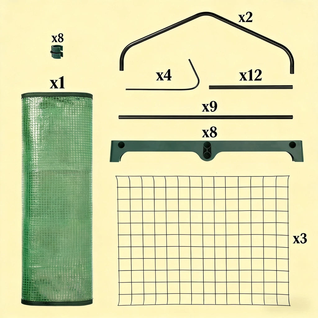 Serra da giardino a 3 ripiani con copertura in PE e porta avvolgibile verde 69 × 49 × 125 cm per balcone e terrazza