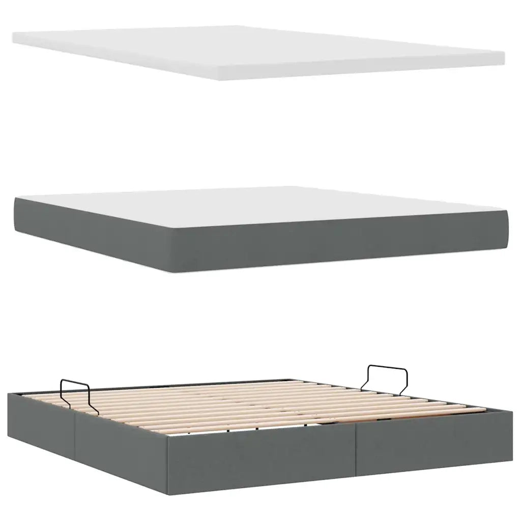Letto con contenitore e materasso Grigio scuro 160 x 200 cm 3370237