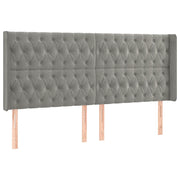 Testiera | Testata ad Orecchio Grigio Chiaro 203x16x118/128 cm in Velluto