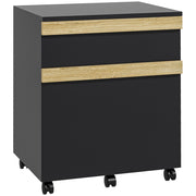 Scrivania con cassetti e ruote ¨C Minimal ¨C Nero 48x40x59,5 cm