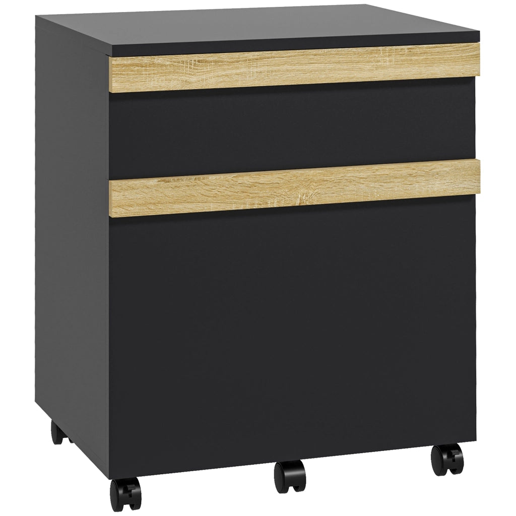 Scrivania con cassetti e ruote ¨C Minimal ¨C Nero 48x40x59,5 cm