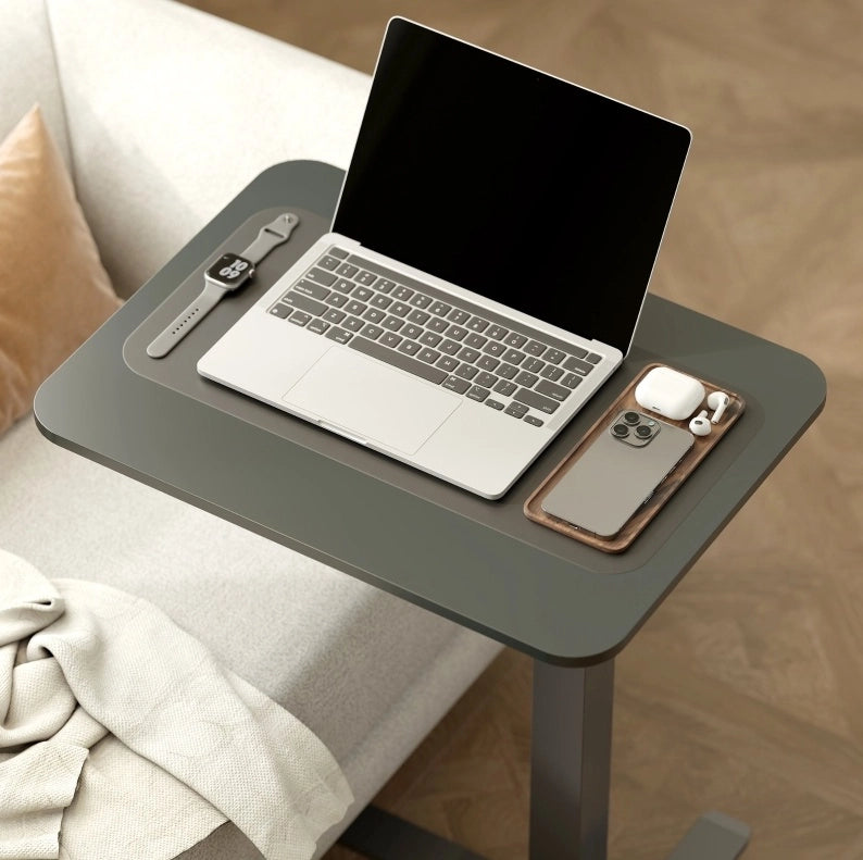 Scrivania mobile regolabile in altezza con ruote, nera