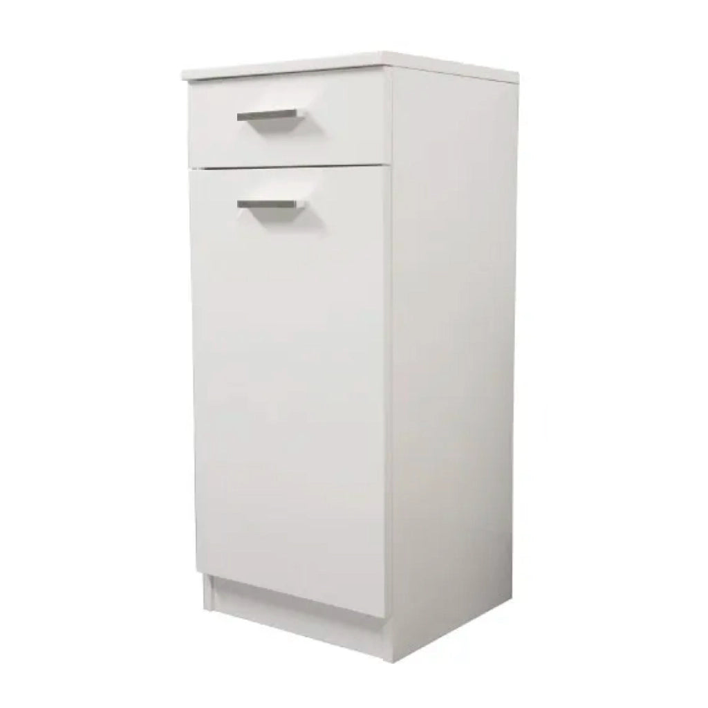 BASE SINGOLA DA BAGNO UN ANTA E CASSETTO IN MELAMINICO BIANCO H.80CM - L=35CM H=80CM P=34CM  - SAV