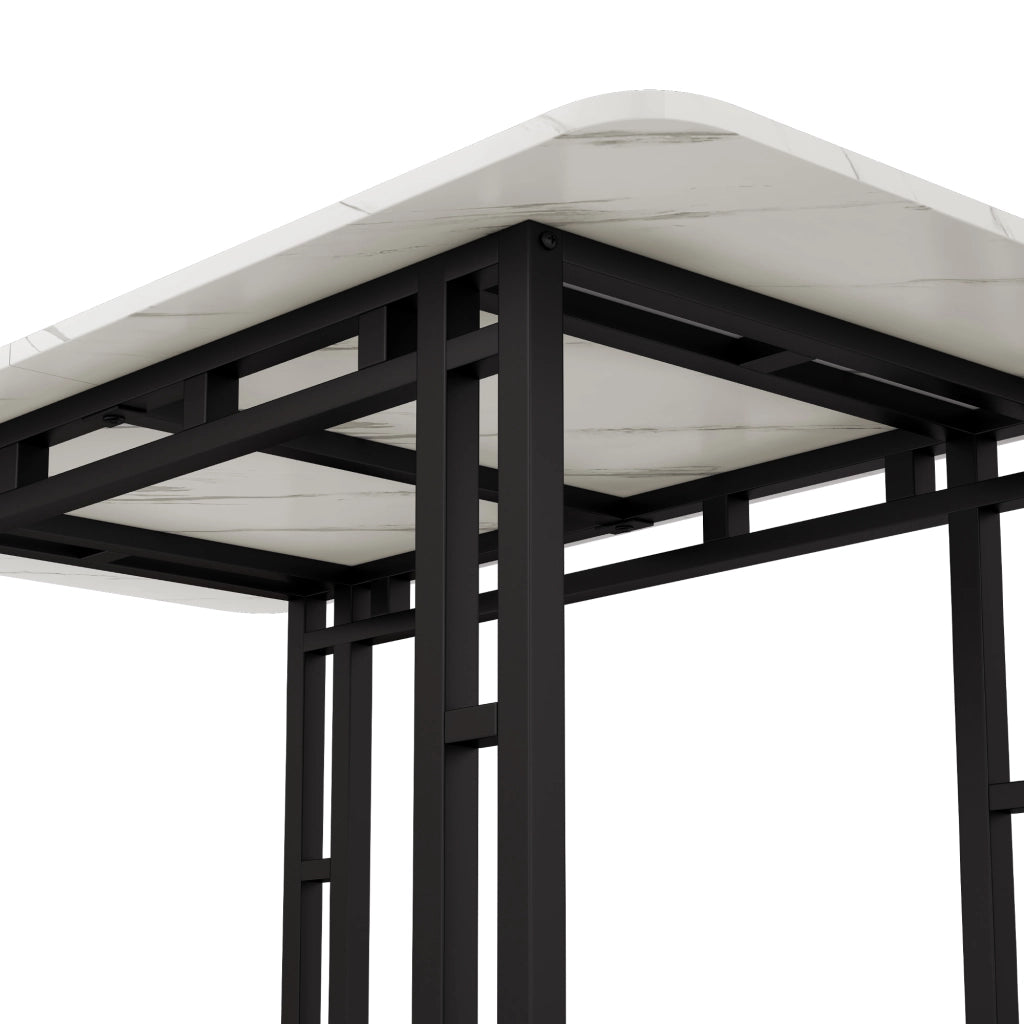 Set tavolo e sedie 5 pezzi con 4 sedie in velluto verde scuro tavolo con piano in MDF e gambe in metallo nero
