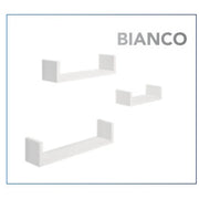 SET 3 MENSOLE FORMA ?U? BIANCHE 42X10 / 34X8.5 / 1