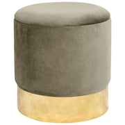 Pouf a scomparto rotonda in velluto AKORD GOLDEN colore Beige