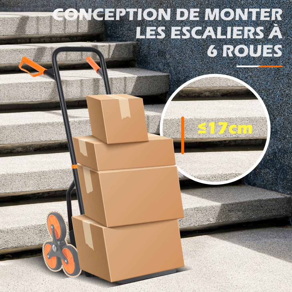 Carrello a 6 Ruote Pieghevole ¨C Minimal ¨C Arancione, Acciaio, 44x67x106.5cm