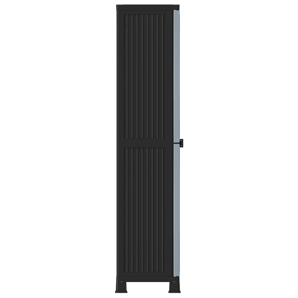 Armadio portaoggetti compatto 68 x 39 x 171 cm con 4 ripiani regolabili design moderno in plastica grigia 02_0046942