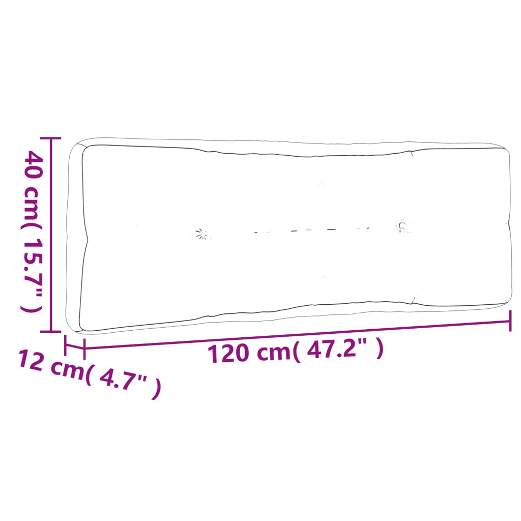 Cuscino per pallet | Cuscini per sedie Nero 120x40x12 cm in Tessuto