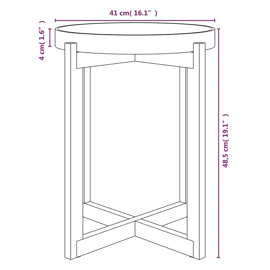 Tavolino Grigio 41x41x48,5cm Legno Multistrato e Massello Pino 345596