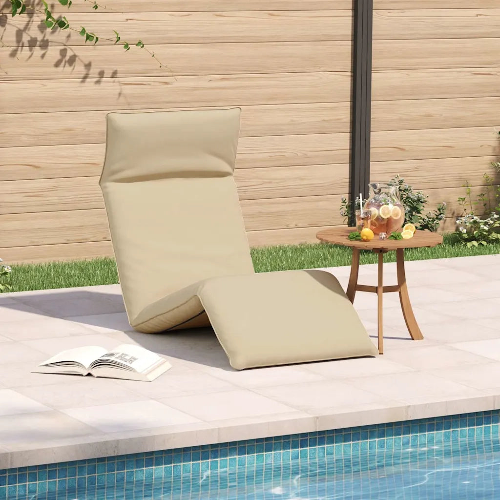 Sdraio da giardino | Lettino Pieghevole Beige 175x54x8,5 cm in Tessuto Oxford