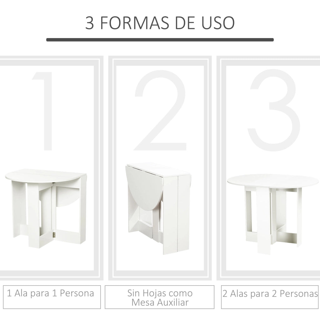 Tavolo pieghevole da pranzo con due ali ¨C zephmum ¨C bianco 104x76x73,7 cm