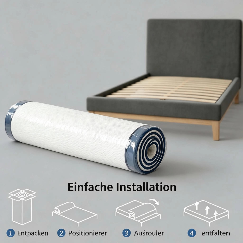 Materasso 90 × 190 cm con 4 cm di schiuma memory gel e schiuma al tè verde 20 cm rivestimento sfoderabile lavabile