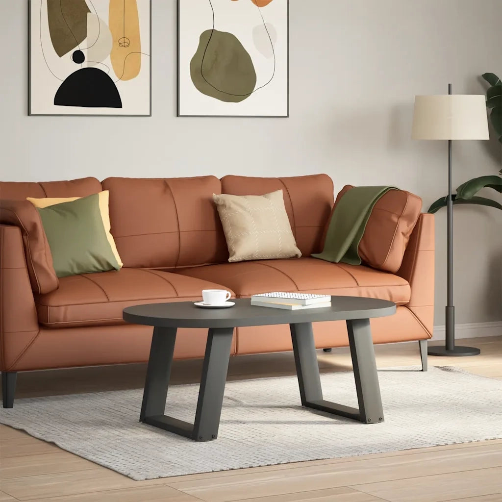 Gambe per Tavolino da Caff¨¨ a Forma di U 2 pz | Piede del tavolo Antracite 50x(42-43) cm Acciaio