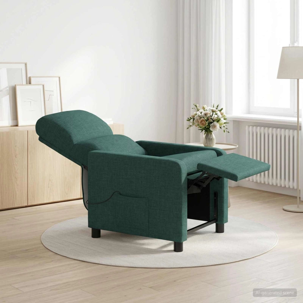 Poltrona Massaggiante Verde Scuro Tessuto 42034834