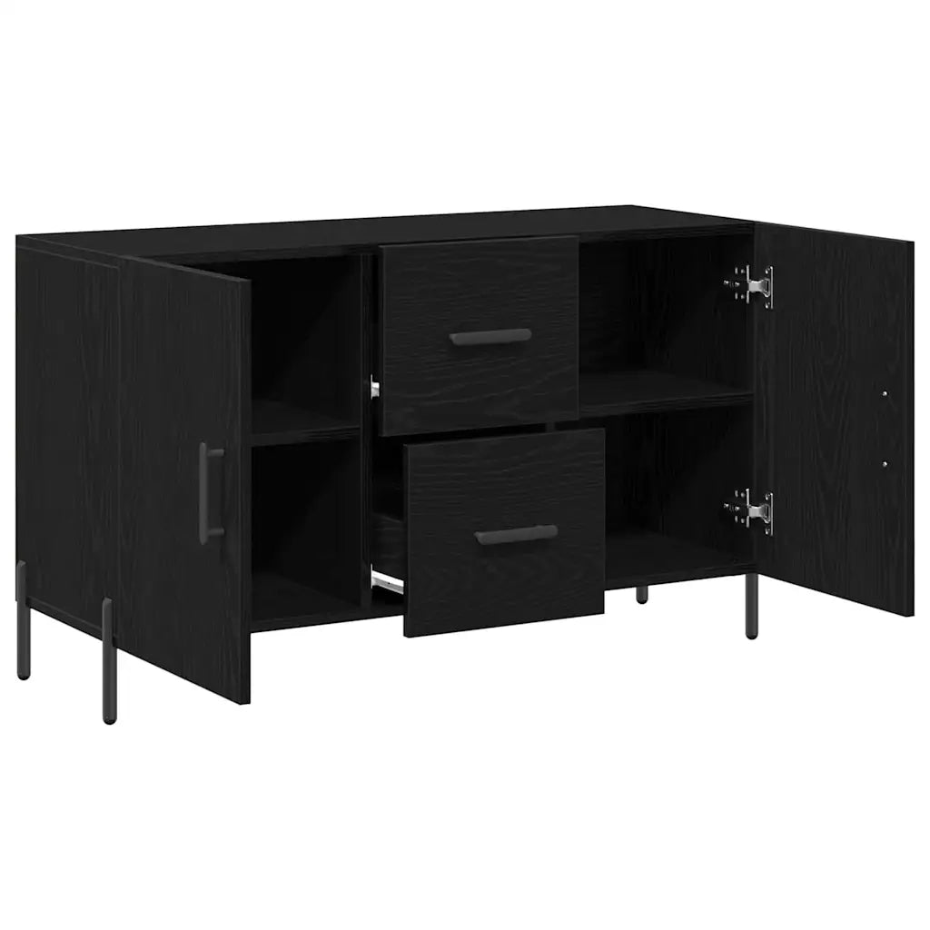 Credenza-Buffet-Armadio da cucina Rovere nero 100 x 36 x 60 cm Legno multistrato 142629