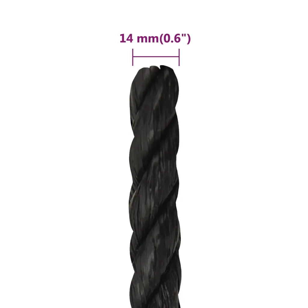 Corda da Lavoro Nera 14 mm 25 m in Polipropilene 153021