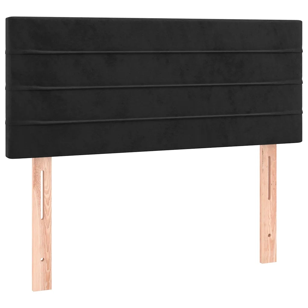 Giroletto a Molle con Materasso-Struttura Letto Nero 90x190 cm in Velluto 674779