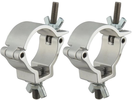 Montaggio clip in alluminio - 2 pezzi - Adatto per tubi da 48-52 mm - Massima portata di 220 lb - Per illuminazione da palco - Indispensabile per installazioni di illuminazione - Clip per illuminazione