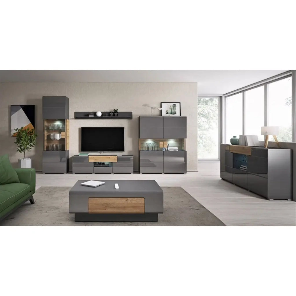 Buffet 160cm collezione OHIO. Color antracite e quercia.