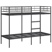 Letto singolo | Letto per adulti | Letto a Castello senza Materasso Nero 80x200 cm in Acciaio