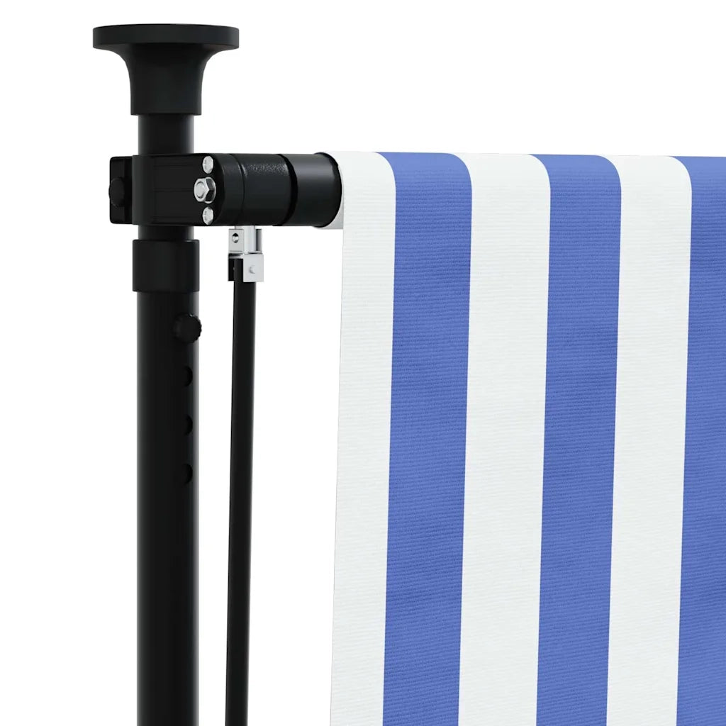 Tenda a rullo | Tenda avvolgibile Esterno Blu e Bianca 100x270cm Tessuto e Acciaio