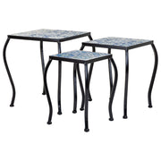 Set di 3 supporti in mosaico nero e metallo