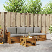 Set divani con cuscino 5 pcs Grigio Naturale e Chiaro 3374321