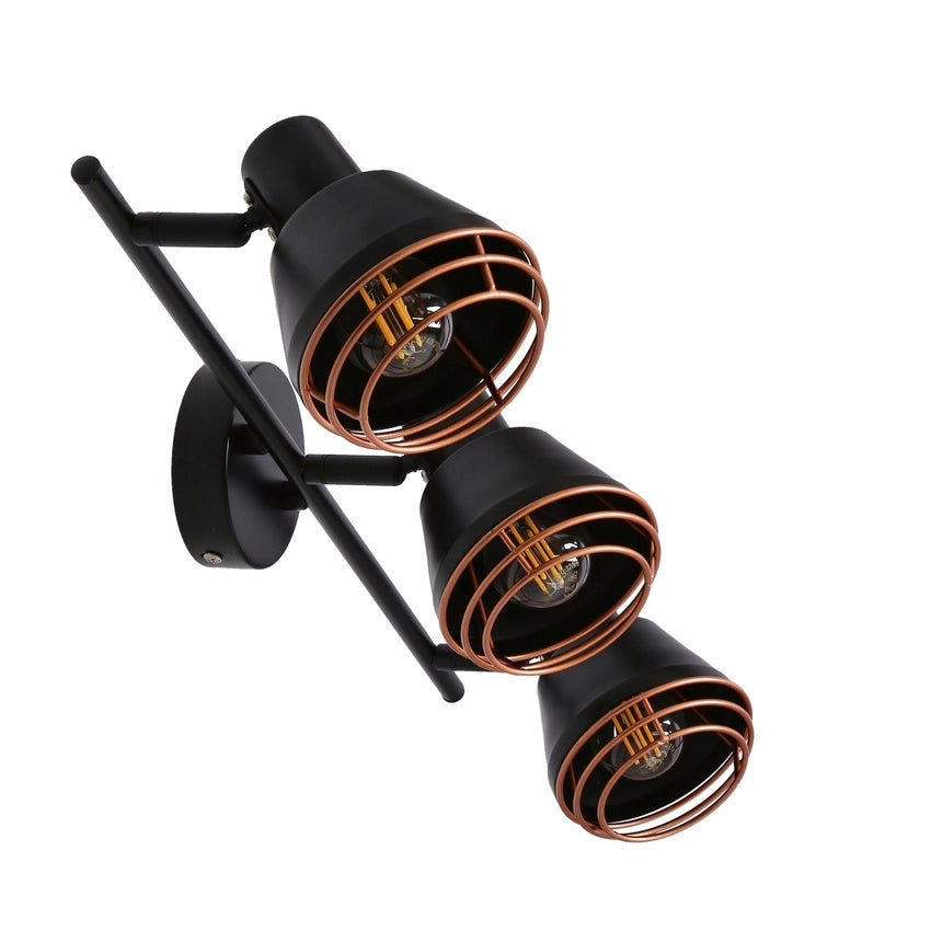 Plafoniera/Applique Candellux Neria 3xE14 nero rame 40W