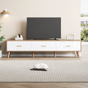 MOBILE TV 150x39x35 cm Bianco e Legno con 3 Cassetti