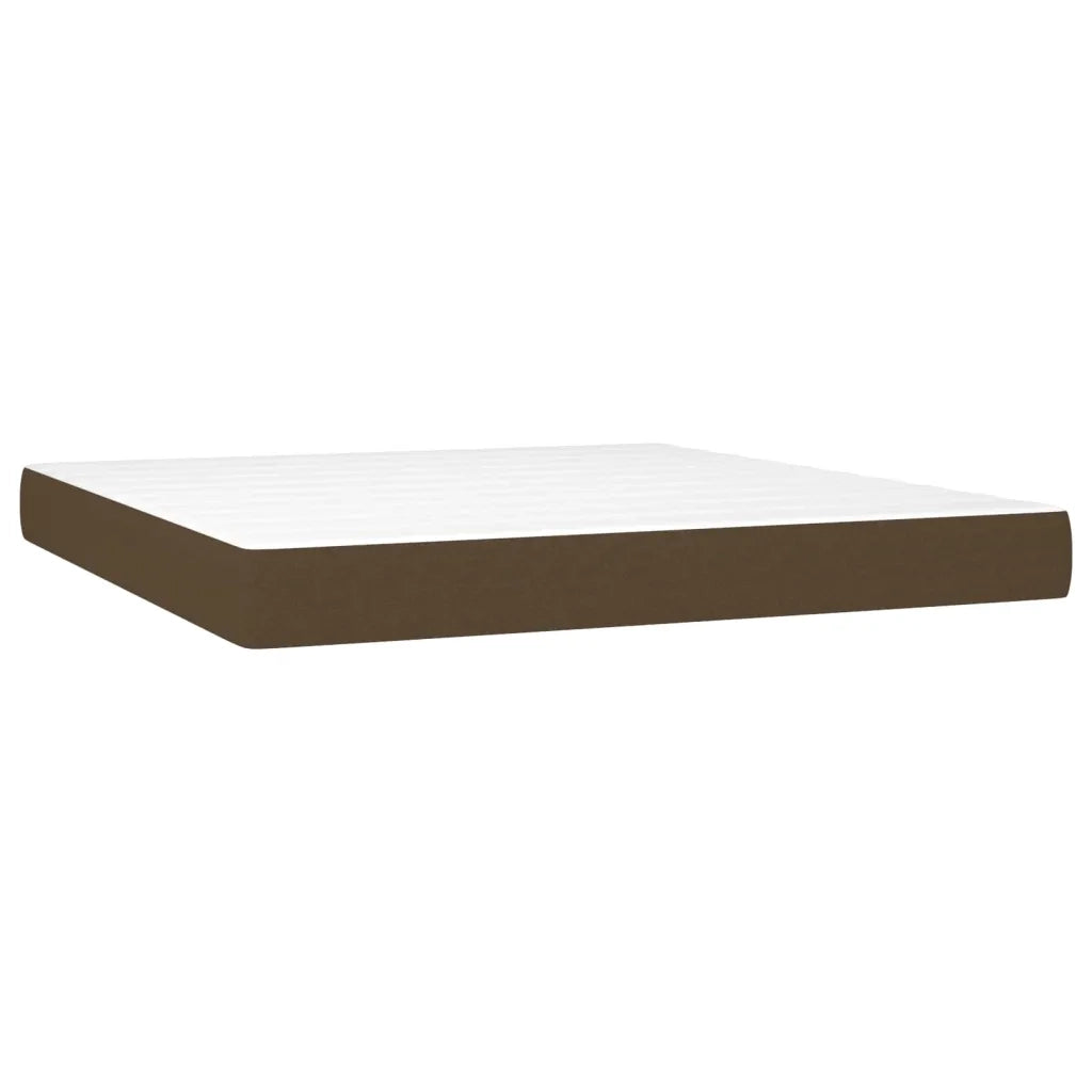 Giroletto a Molle con Materasso Marrone Scuro 160x200cm Tessuto 3142348