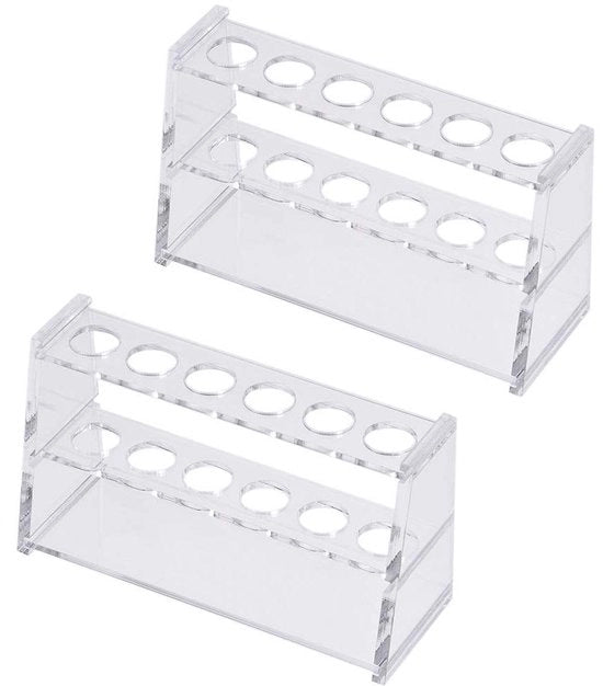 2 rack di contenimento per centrifuga con 6 ripiani per contenitori da 10 ml - trasparente e resistente
