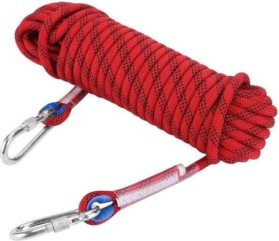 Cavo di sicurezza professionale per arrampicate all'aperto - 12mm - 10m con anello di karabiner