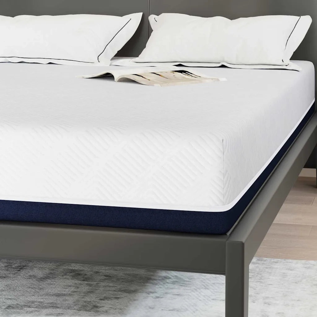Materasso Bianco e Blu 160 x 200 cm Tessuto Jacquard 4106343