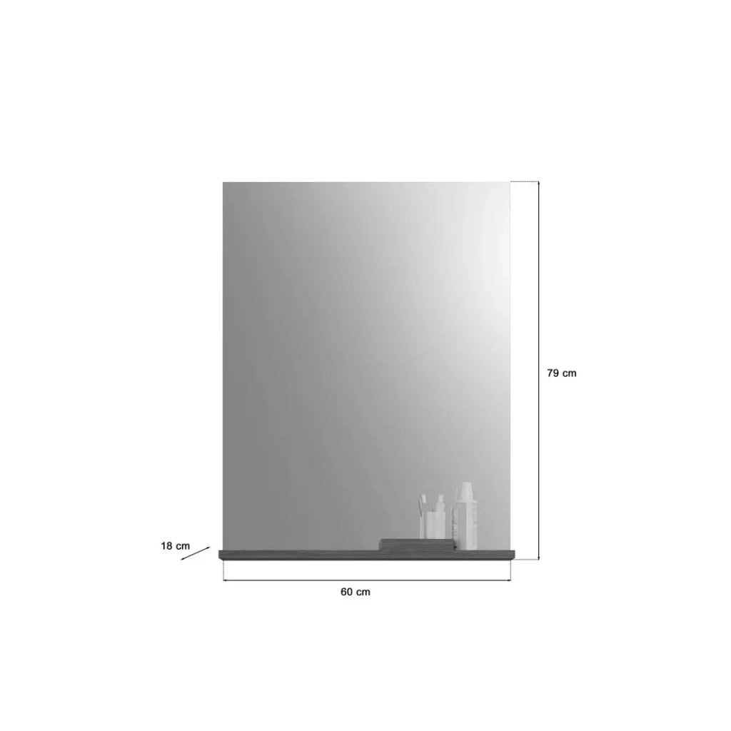 Set bagno SCOTT – Mobile sottolavabo e specchio – Grigio scuro e bianco