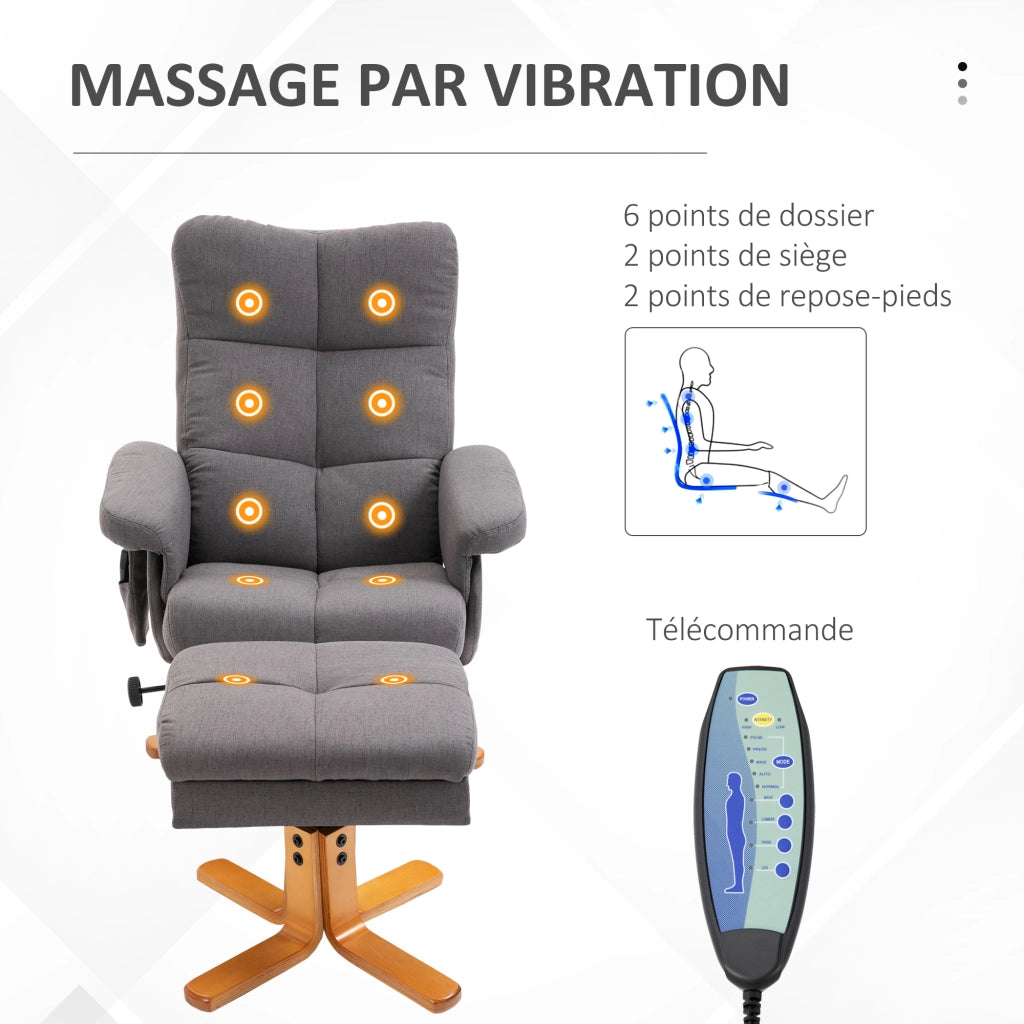 Poltrona massaggiante reclinabile ¨C Minimal ¨C Grigio scuro