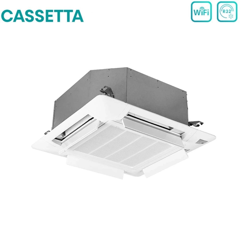 Climatizzatore Condizionatore Hisense Dual Split Inverter a Cassetta 9+9 con 2AMW35U4RGC R-32 Wi-Fi Optional 9000+9000 con Telecomando e Pannello Incluso