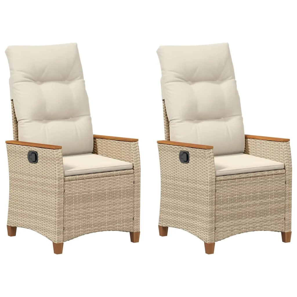 Sedia da giardino reclinabile Beige e Crema 64 x 57,5 x 112 cm 42026866