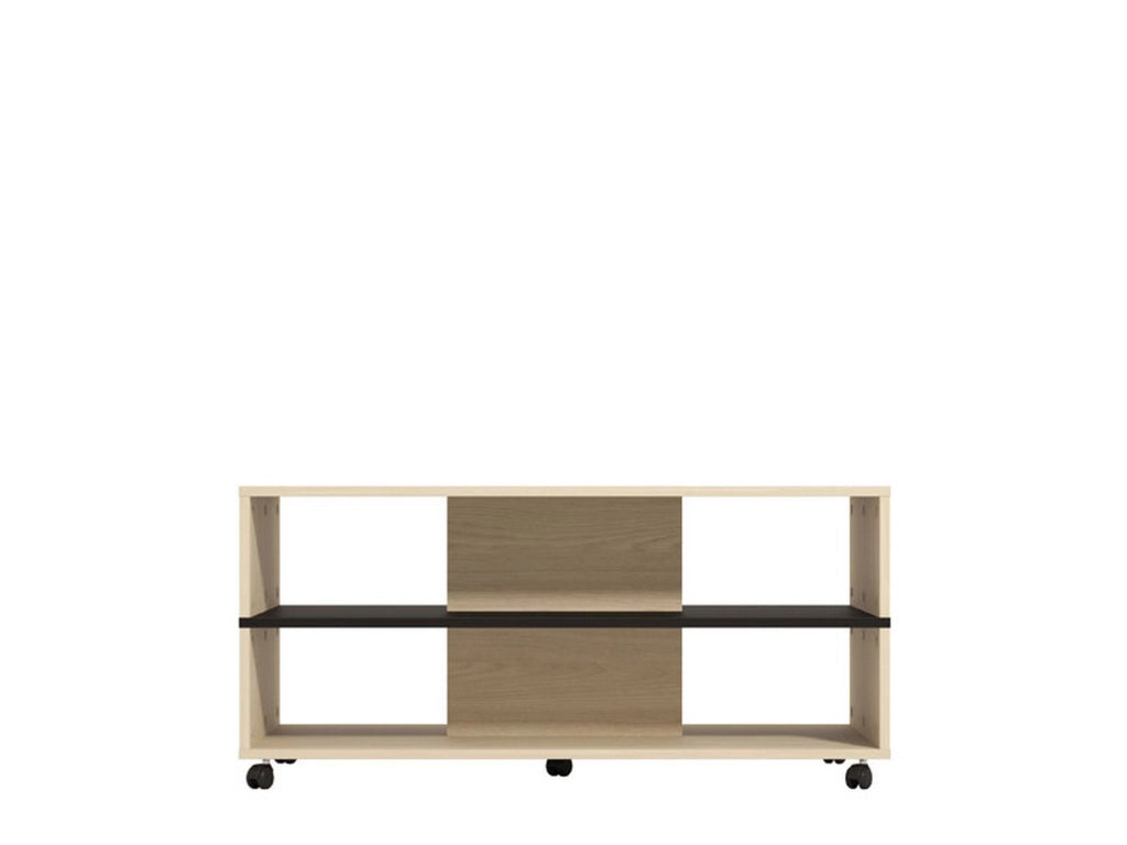 Erice, Tavolino da Salotto con Ruote, 101x54.5x47.5h cm Marrone Rovere Chiaro