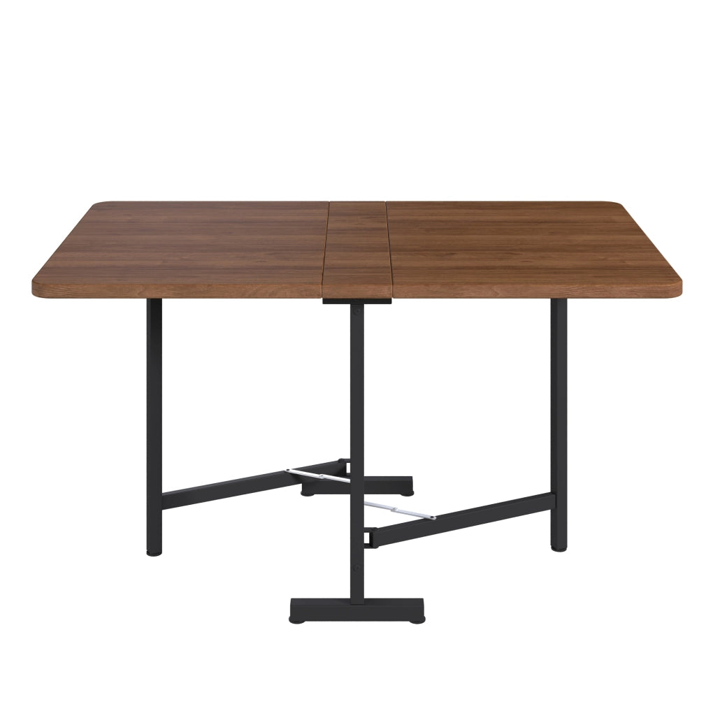 Tavolo da pranzo allungabile e pieghevole in MDF color noce HOMVRA