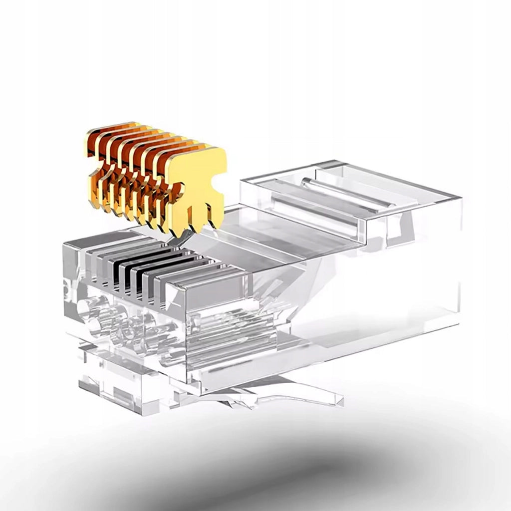 Connettori RJ45 Cat.6 – 100 Pezzi | 8P8C UTP | Compatibile con Router, Switch, Patch Panel