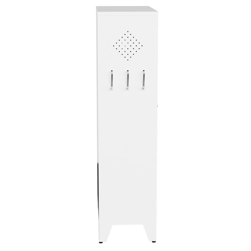 Armadio dispensa in metallo bianco 120x60x30 cm con 3 ripiani regolabili HAVRYA